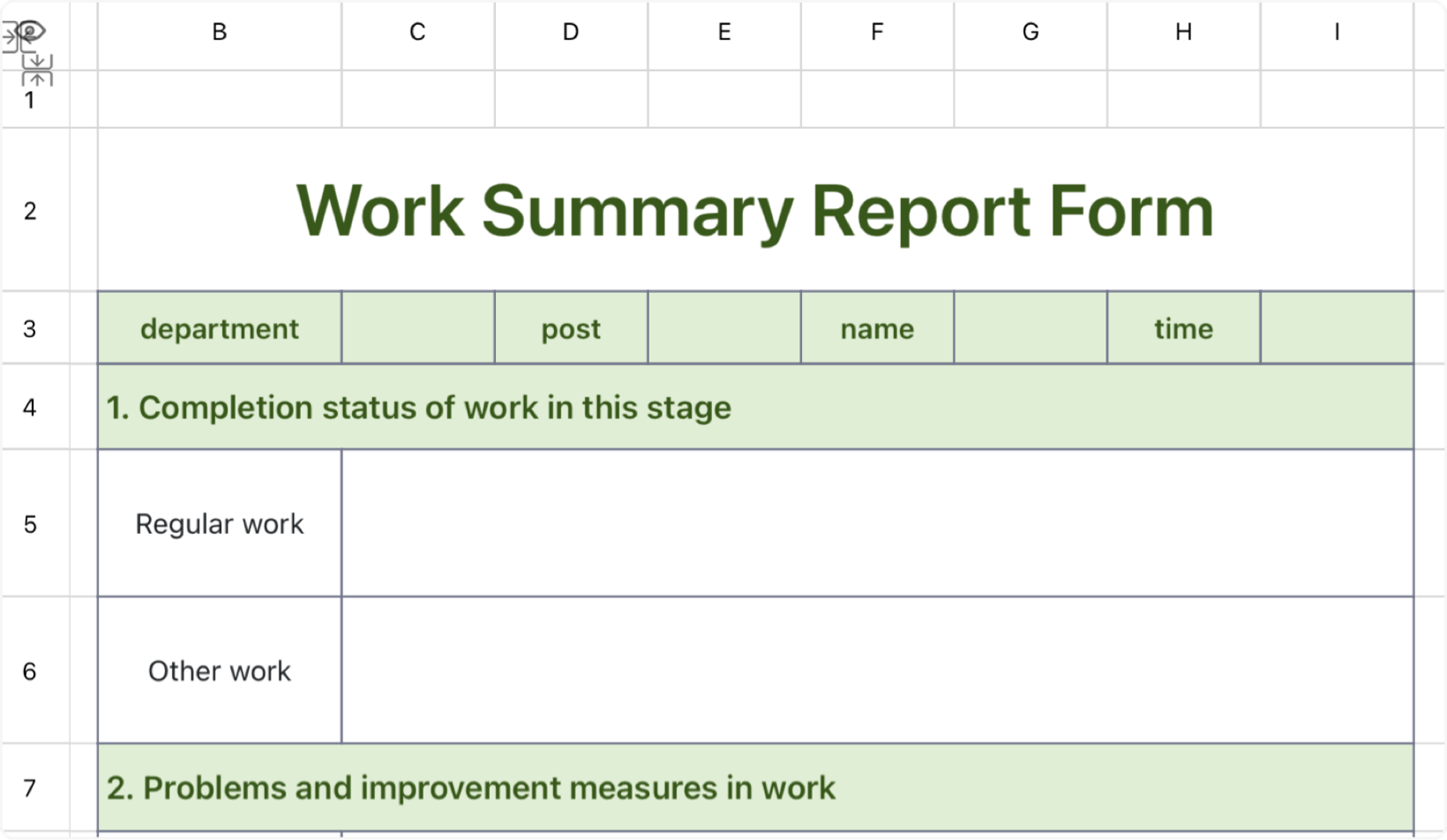 Work summary report form 1